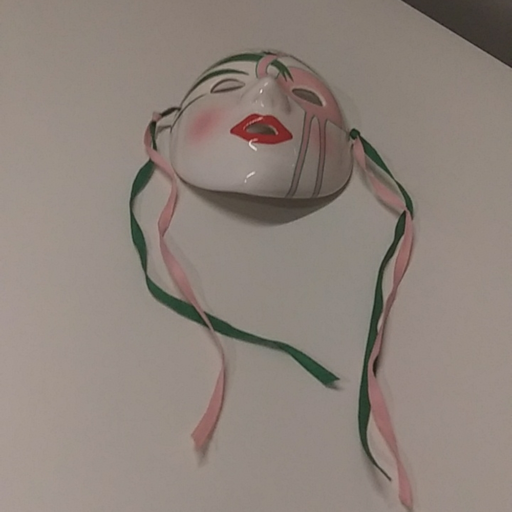 Small Vintage Pelzman Designs Vando Flamingo Themed Mask